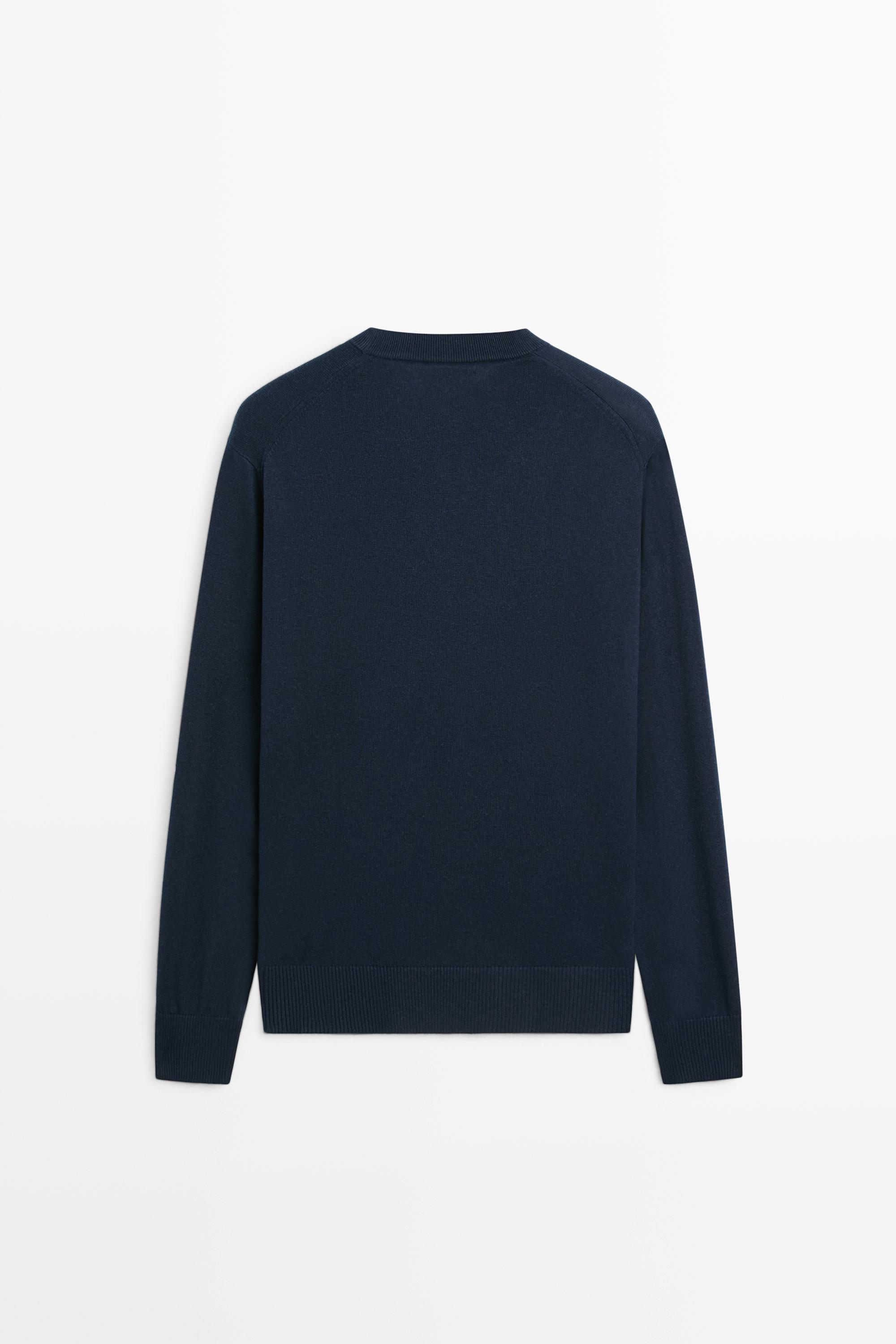 Cotton blend knit sweater