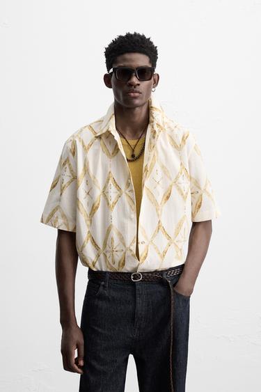 CHEMISE RELAXED FIT À IMPRIMÉ GÉOMÉTRIQUE - Multicolore de Zara - Image 1