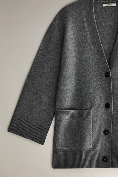 KNIT CARDIGAN - Light grey by Zara - Image 2
