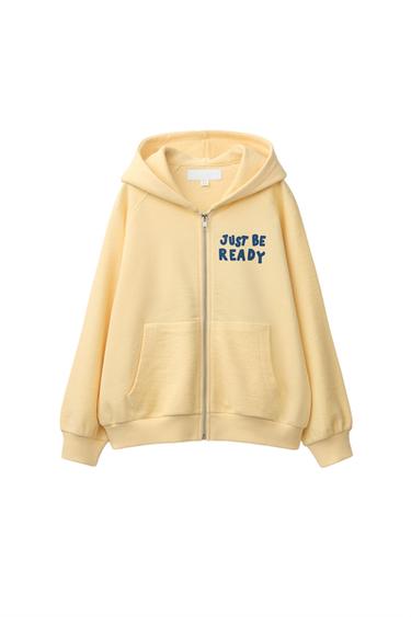 SUDADERA CAPUCHA ESTAMPADO - Amarillo de Zara