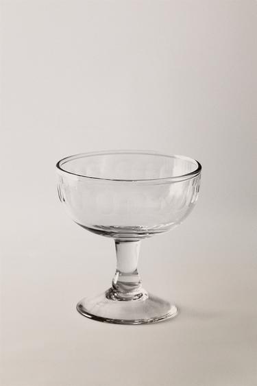 VERTICAL RAISED DESIGN WINE GLASS - Transparent by Zara