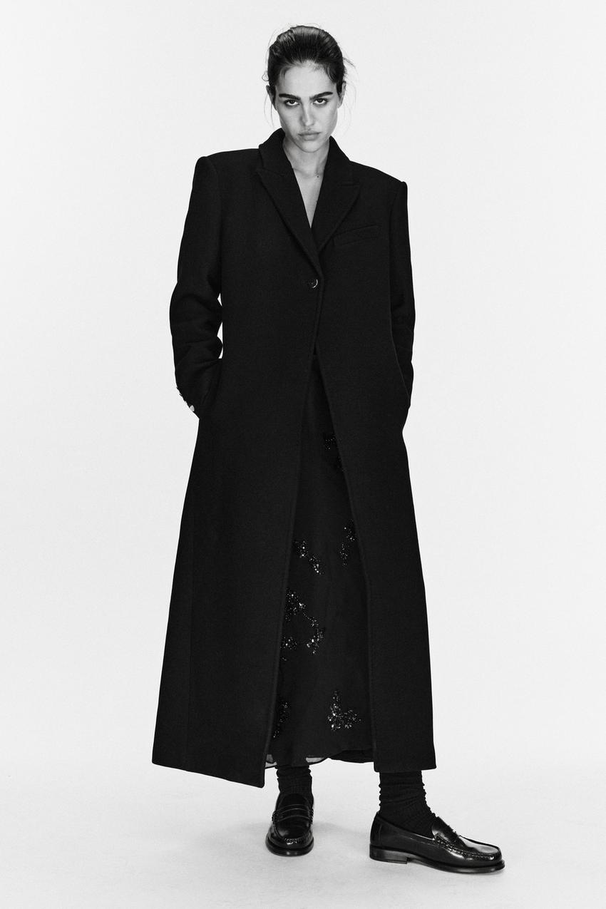 ZARA WOMAN MANTECO コート黒