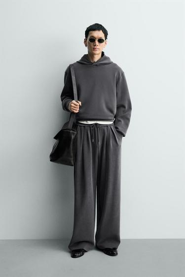 Zara 柔軟褪色慢跑長褲 - 藍色 / 灰色 - 圖片 0