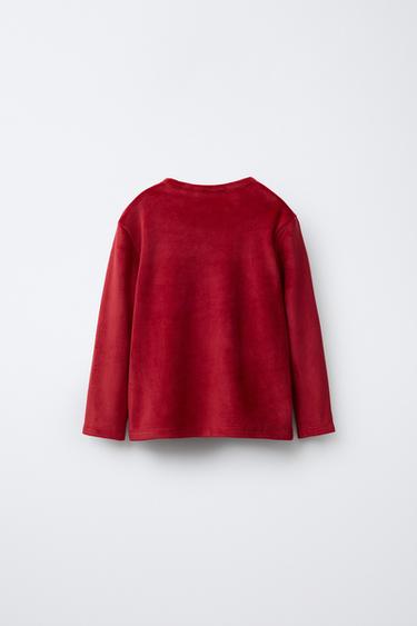 2-6 YEARS/ VELOUR COOKIE PATCH PYJAMAS - Red by Zara - Image 2