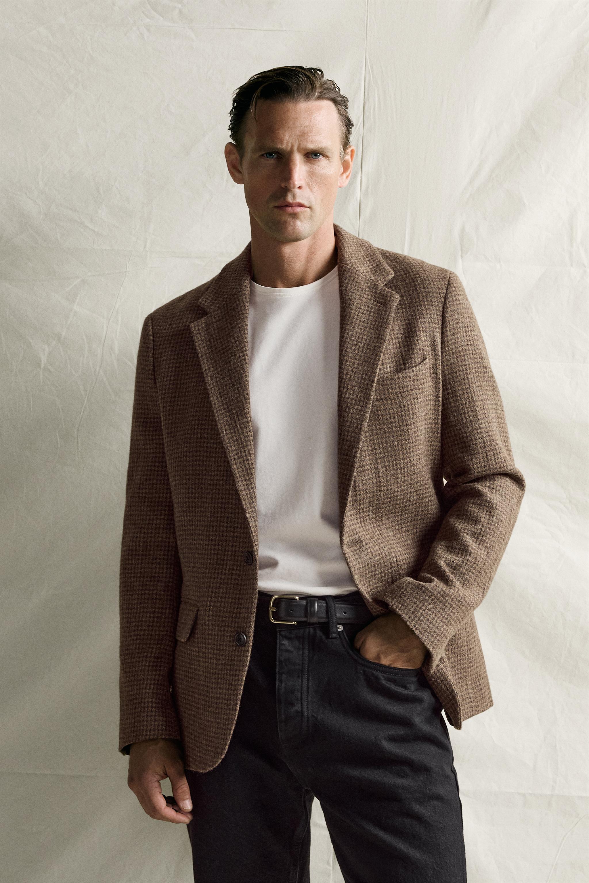 VESTE DE COSTUME REGULAR FIT PIED-DE-POULE