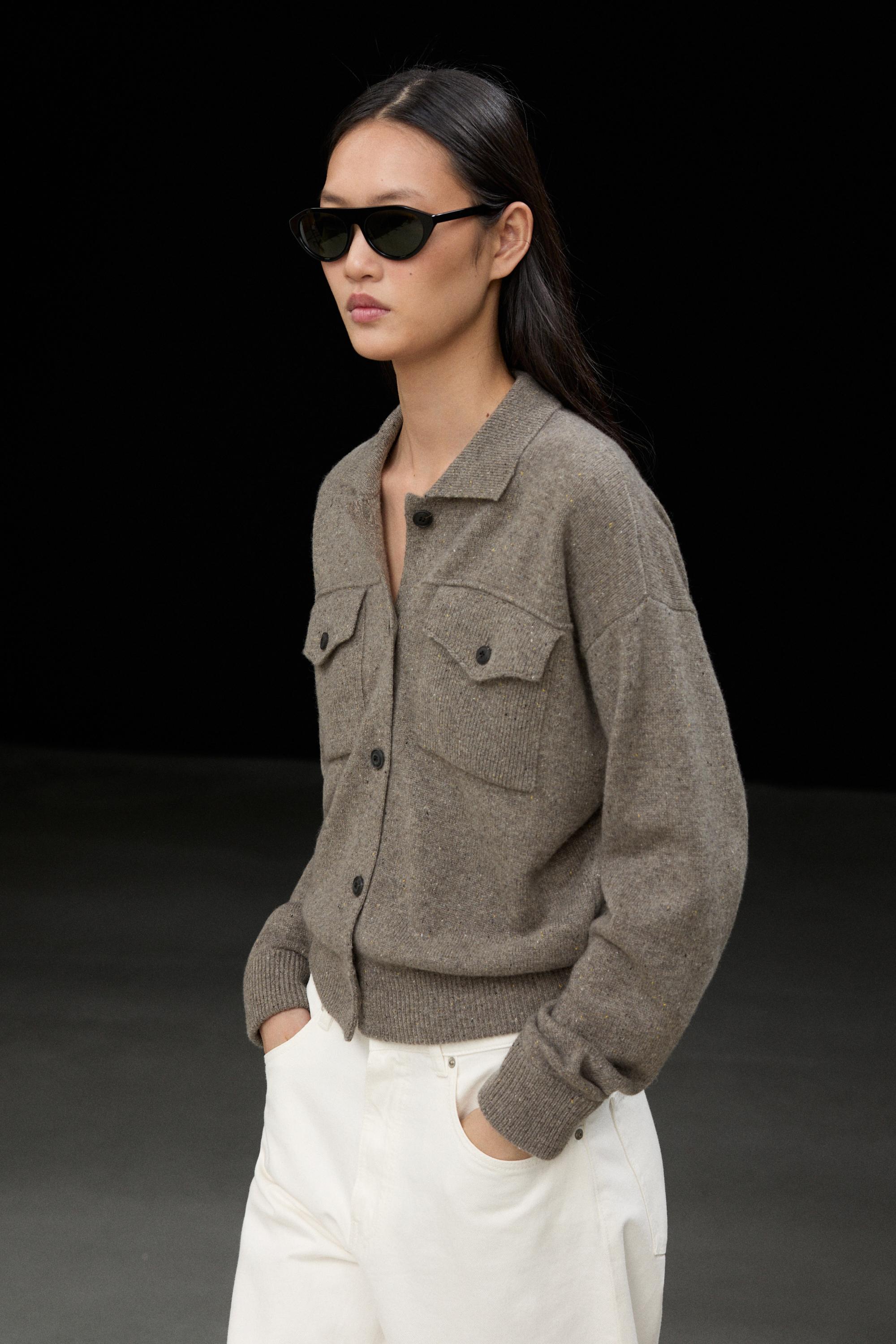 Cardigan en maille mélangée de laine, détail poches