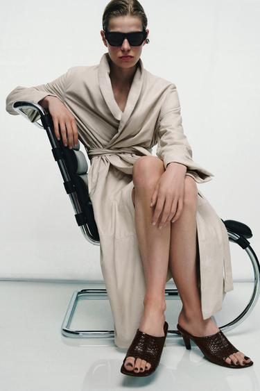 LEATHER MULE SANDALS LIMITED EDITION - Chocolate Brown by Zara