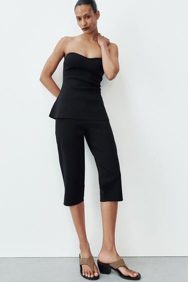 PANTALÓN CAPRI PUNTO - Negro de Zara