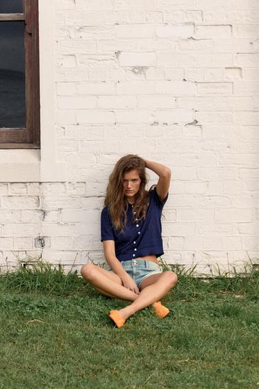 SHORT SLEEVE CARDIGAN - Ink blue by Zara - Image 0