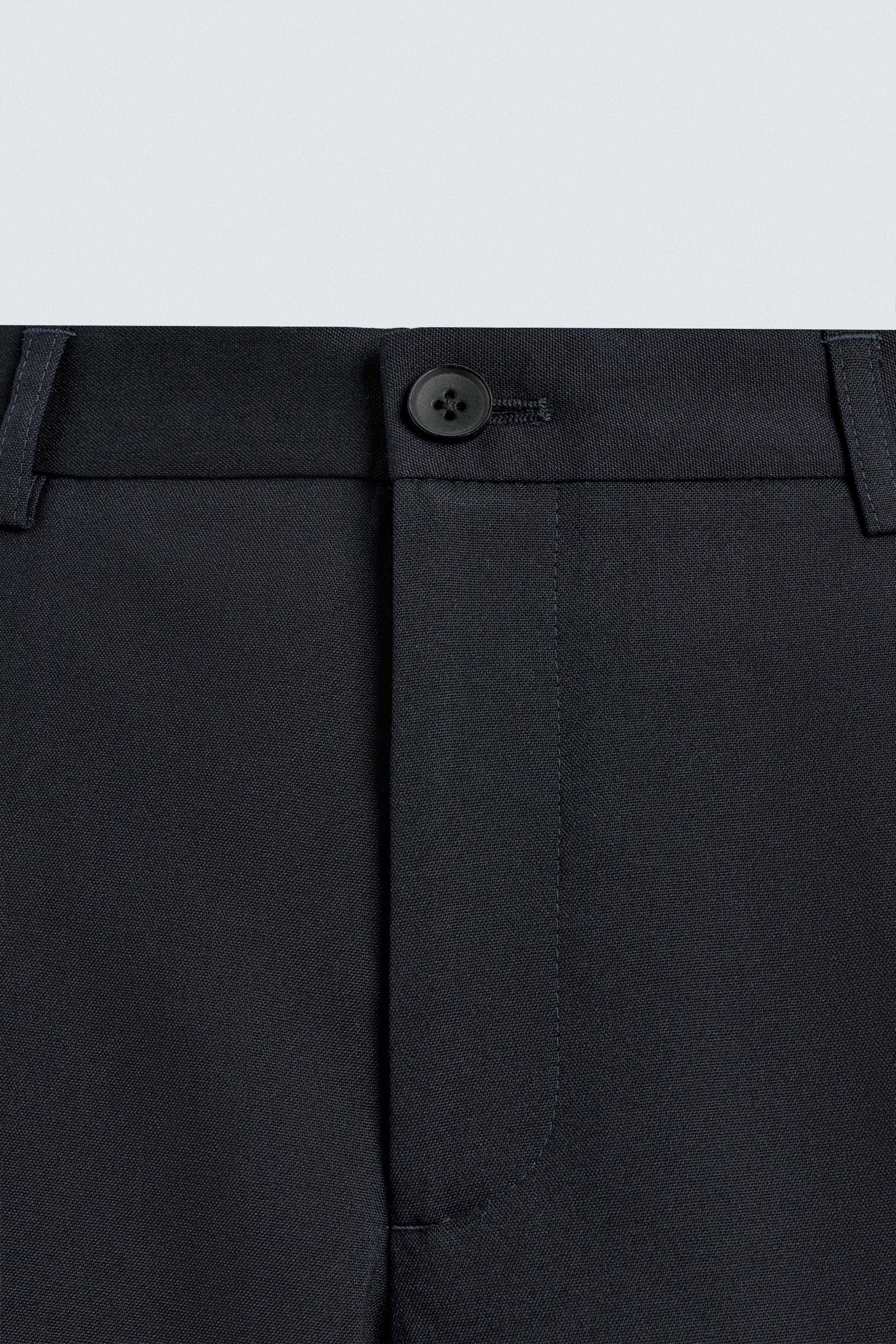 PANTALON REGULAR FIT EN LAINE SANS REPASSAGE