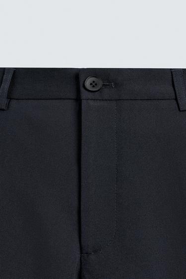 WOOL BLEND REGULAR FIT NON-IRON TROUSERS - Navy blue by Zara - Image 7