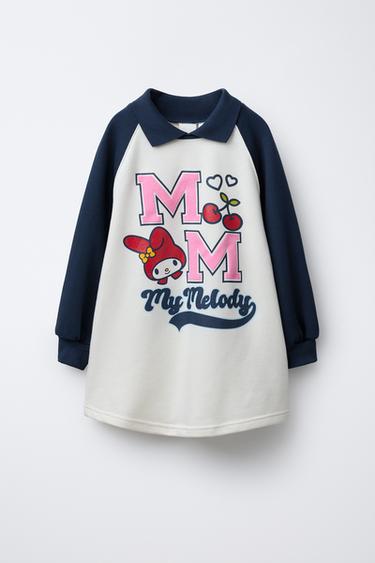MY MELODY © SANRIO RAGLAN SLEEVE PLUSH DRESS - Ecru by Zara