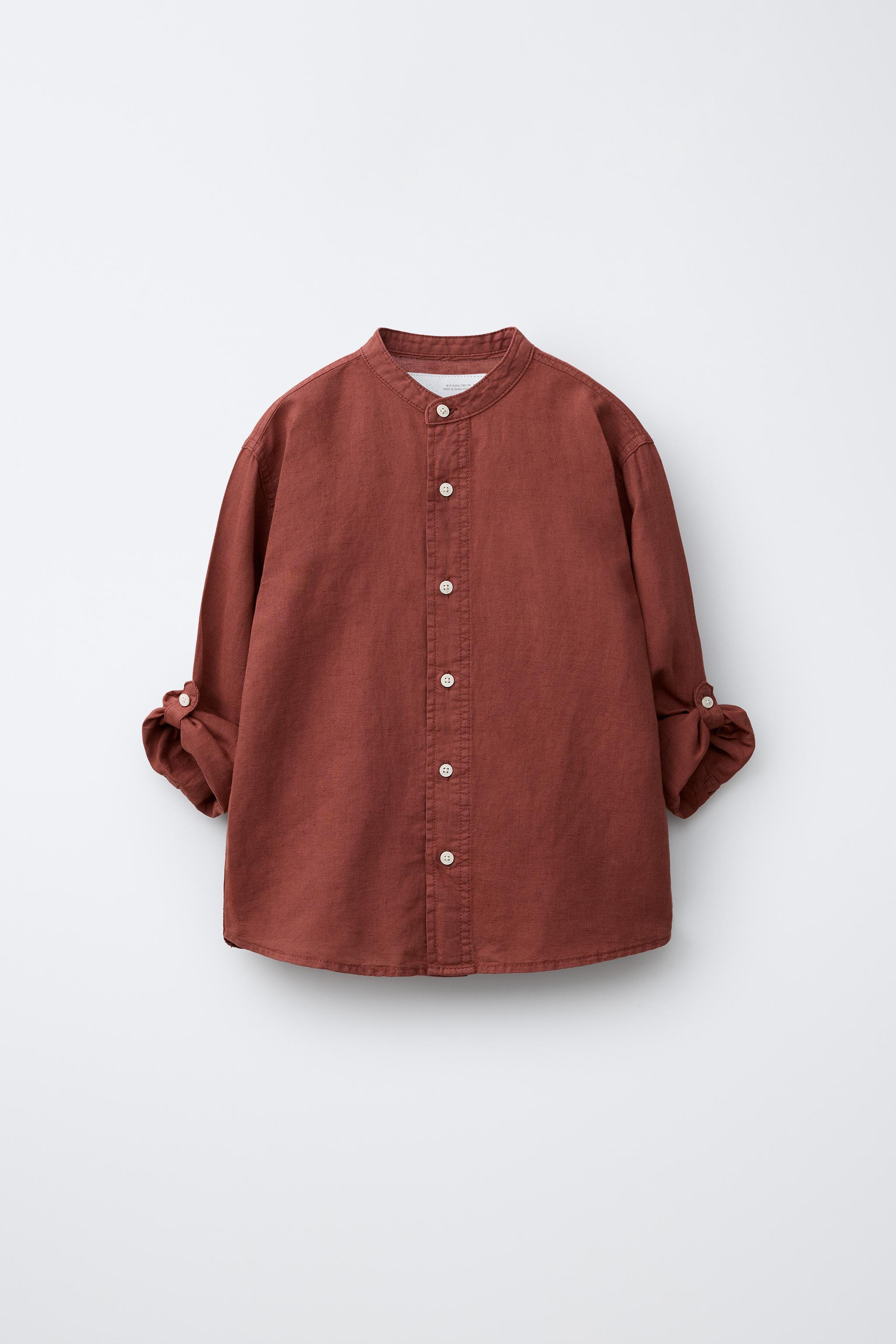 CHEMISE COL MAO LIN ET COTON