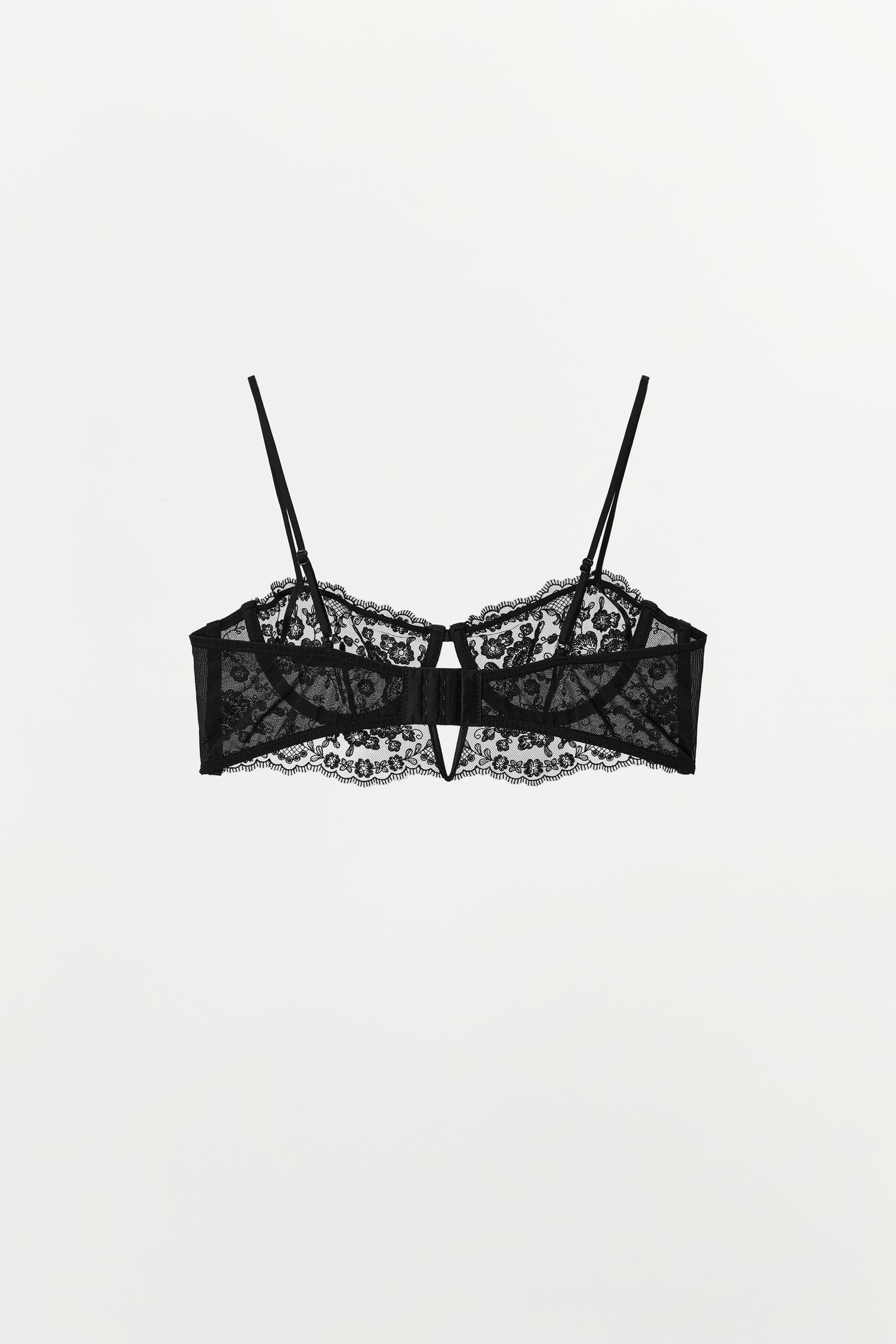 Бра-бандо, на косточках, кружево — Zara, цвет: Чёрный — фото 5
