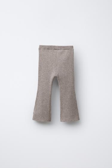 FLARE KNIT LEGGINGS - Taupe grey by Zara - Image 1