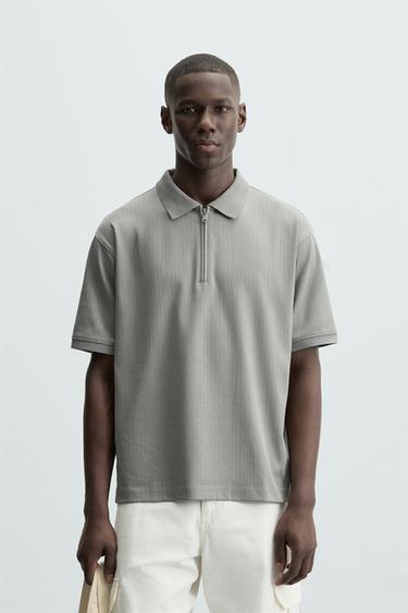POLO ESTRUCTURA CREMALLERA - Verde claro de Zara