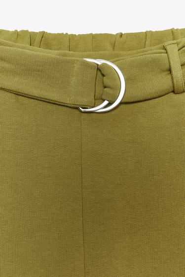RUSTIC TROUSERS WITH BELT - Olive green by Zara - Image 7