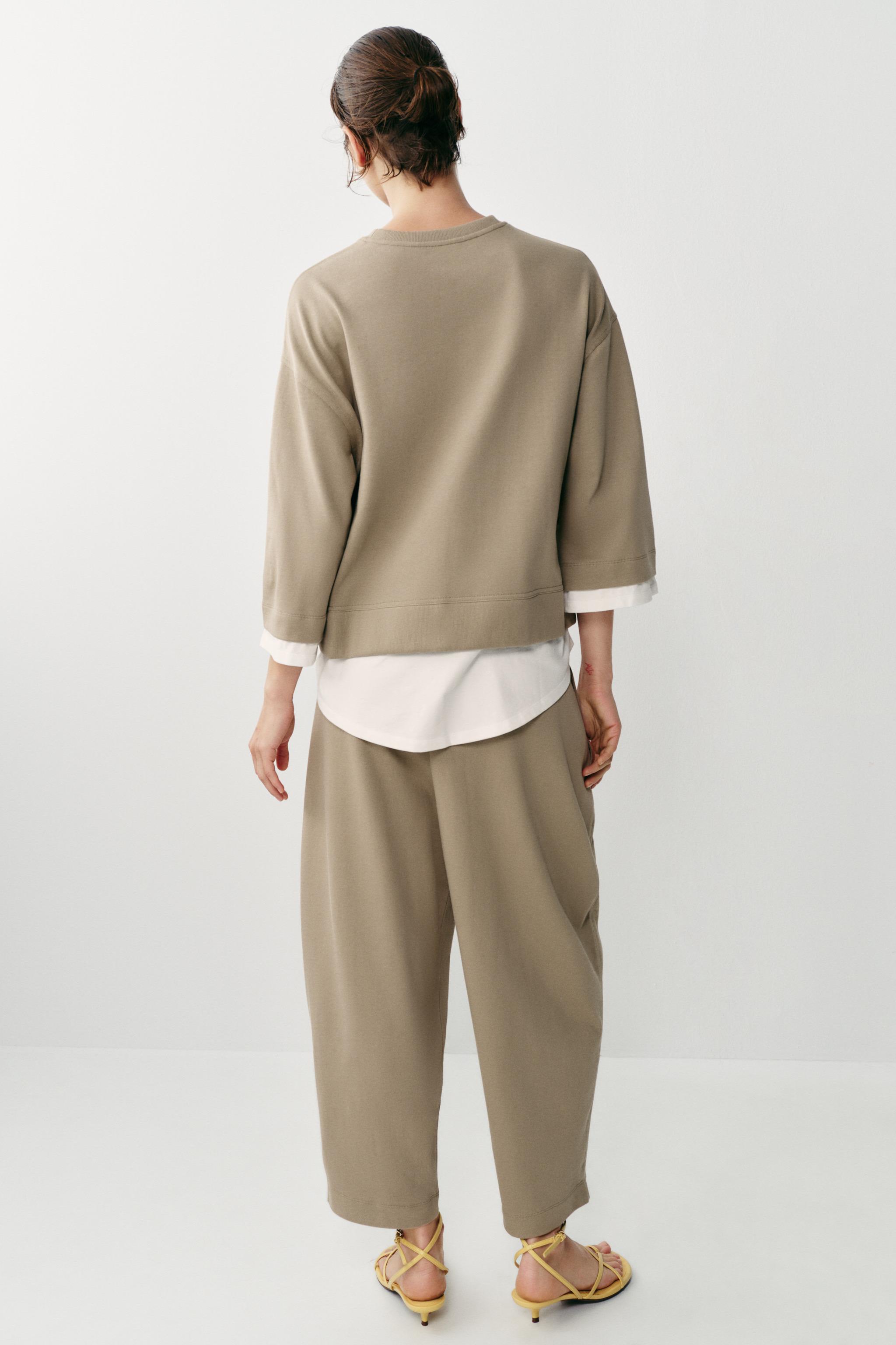 Zara KONTRAST DETAYLI UZUN KOLLU SWEATSHIRT görsel 4