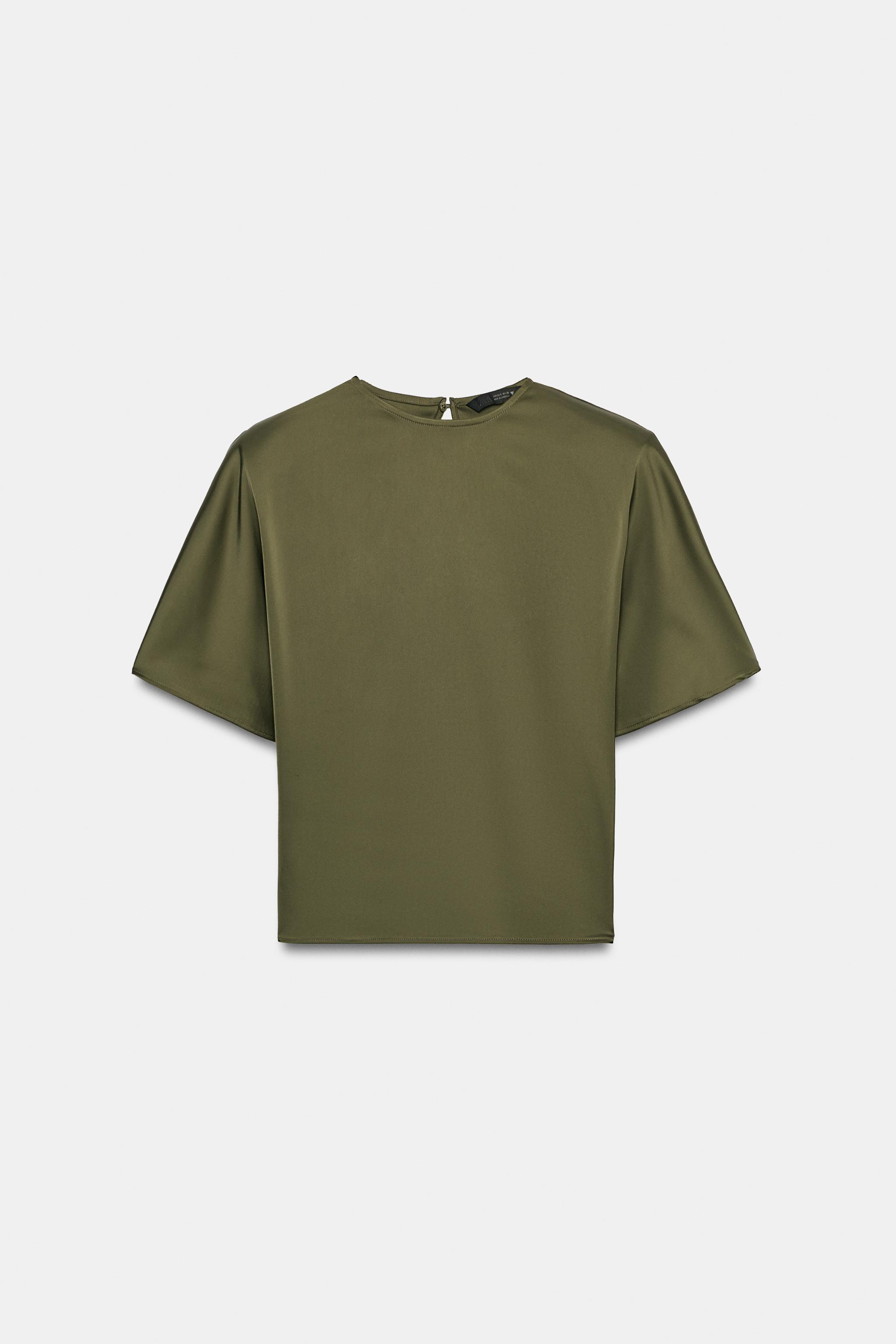 TOP SATINÉ À ÉPAULETTES ET LIENS