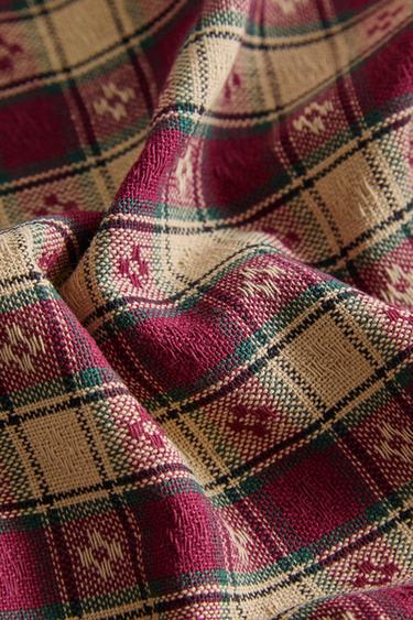 LOT DE SERVIETTES FIL TEINTÉ CARREAUX NOËL (LOT DE 2) - Rouge foncé de Zara - Image 3