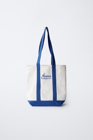 BONILLA A LA VISTA ® X ZARA FABRIC SHOPPER BAG - White by Zara
