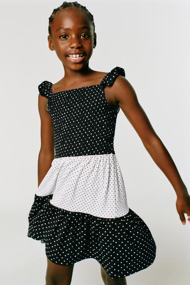 POLKA DOT PANEL DRESS - Ecru / Black by Zara