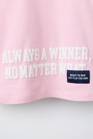 T-SHIRT VARSITY À INSCRIPTION - Rose / Blanc de Zara - Image 3