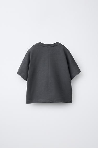 PLAIN INTERLOCK T-SHIRT - Dark anthracite by Zara