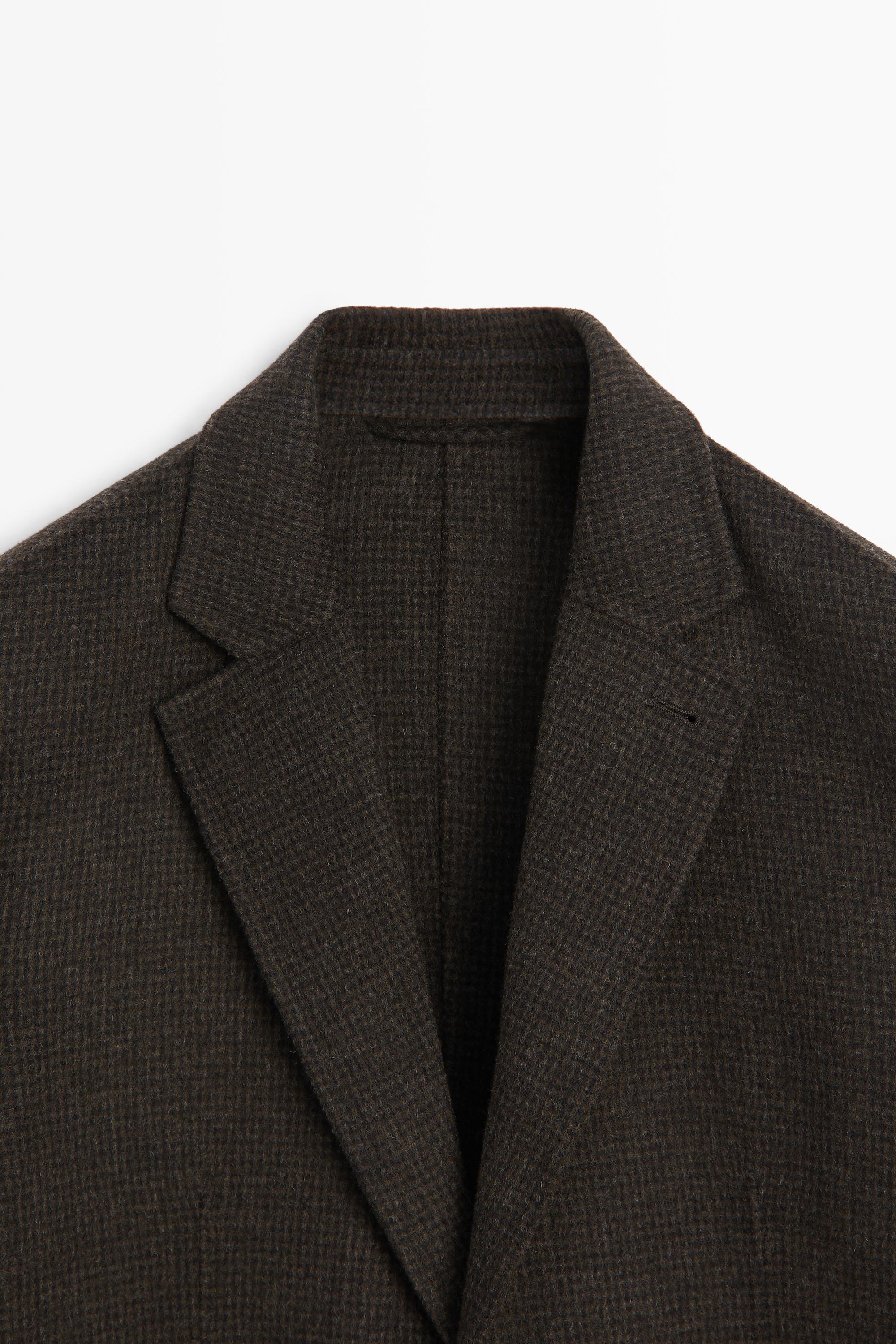 Blazer pied-de-poule en mélange de laine