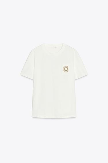 BROOCH CLASP T-SHIRT - White by Zara - Image 4