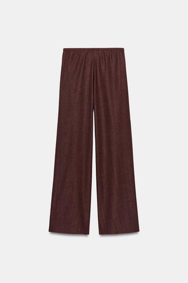 RUSTIC STRAIGHT TROUSERS - Burgundy by Zara - Image 5