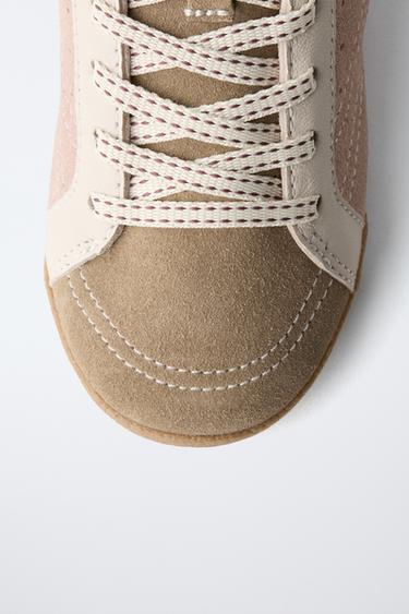 LEATHER SNEAKERS - Pink by Zara - Image 3
