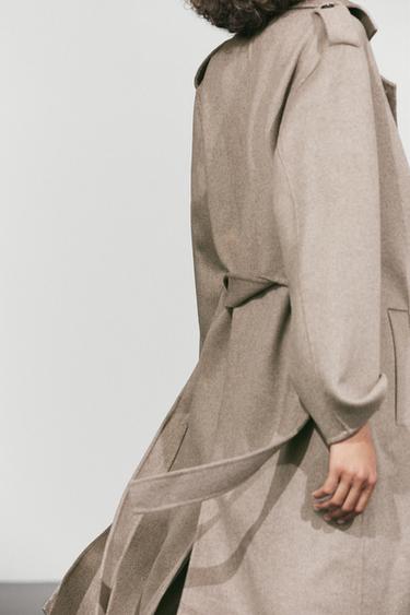 Long wool-blend trench coat — 210 1