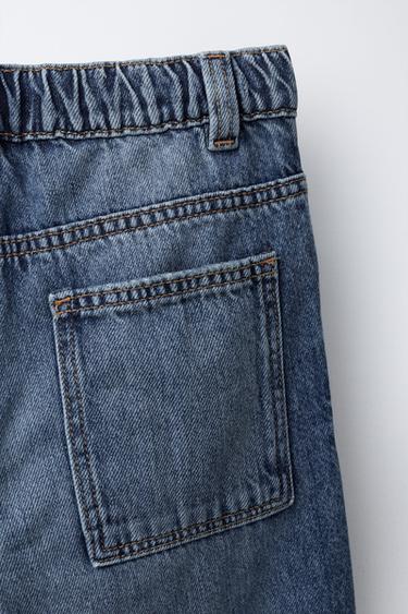 RIPPED RELAXED FIT JEANS - Blue / Green by Zara - Image 3