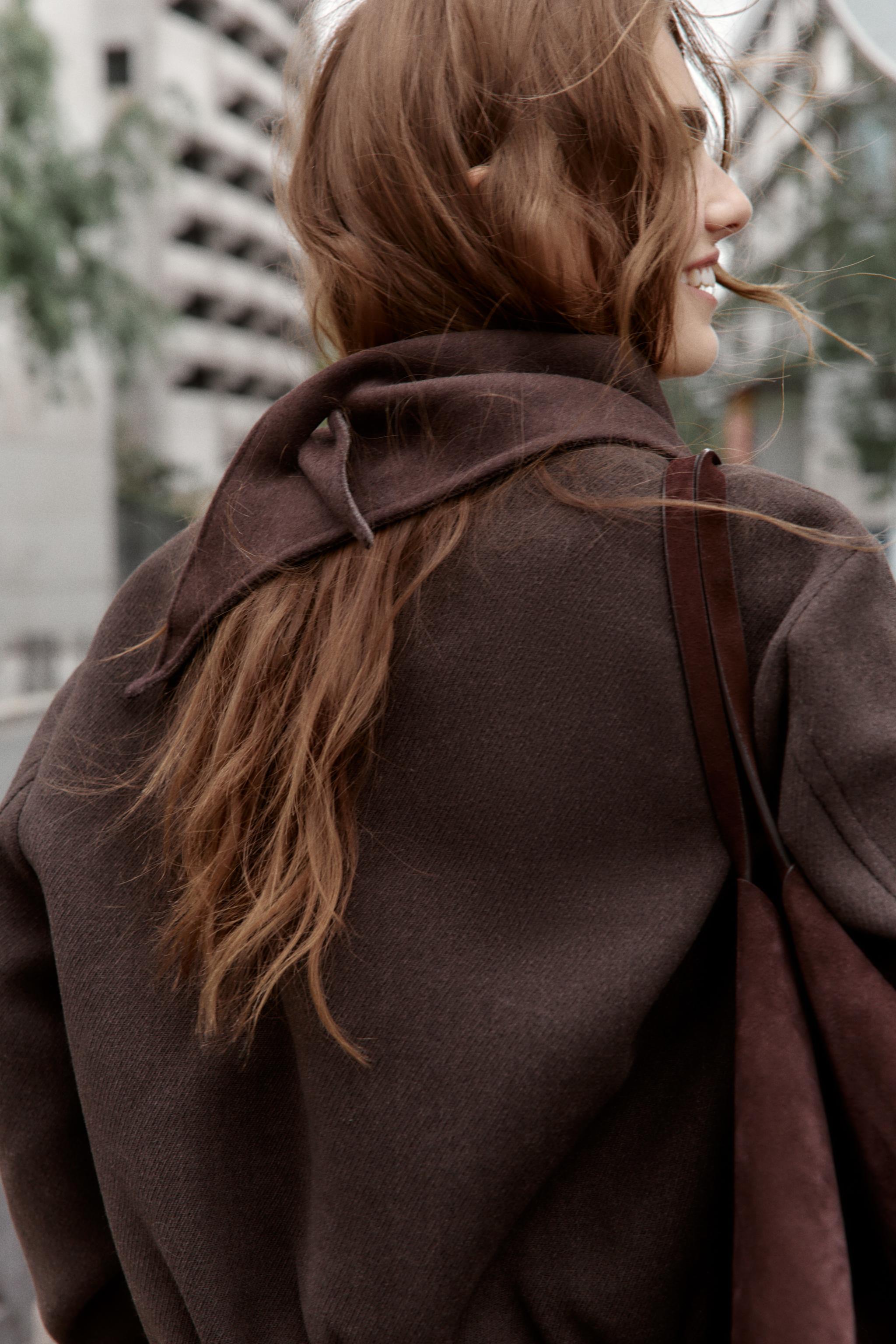 SOFT FAUX LEATHER TRIM JACKET