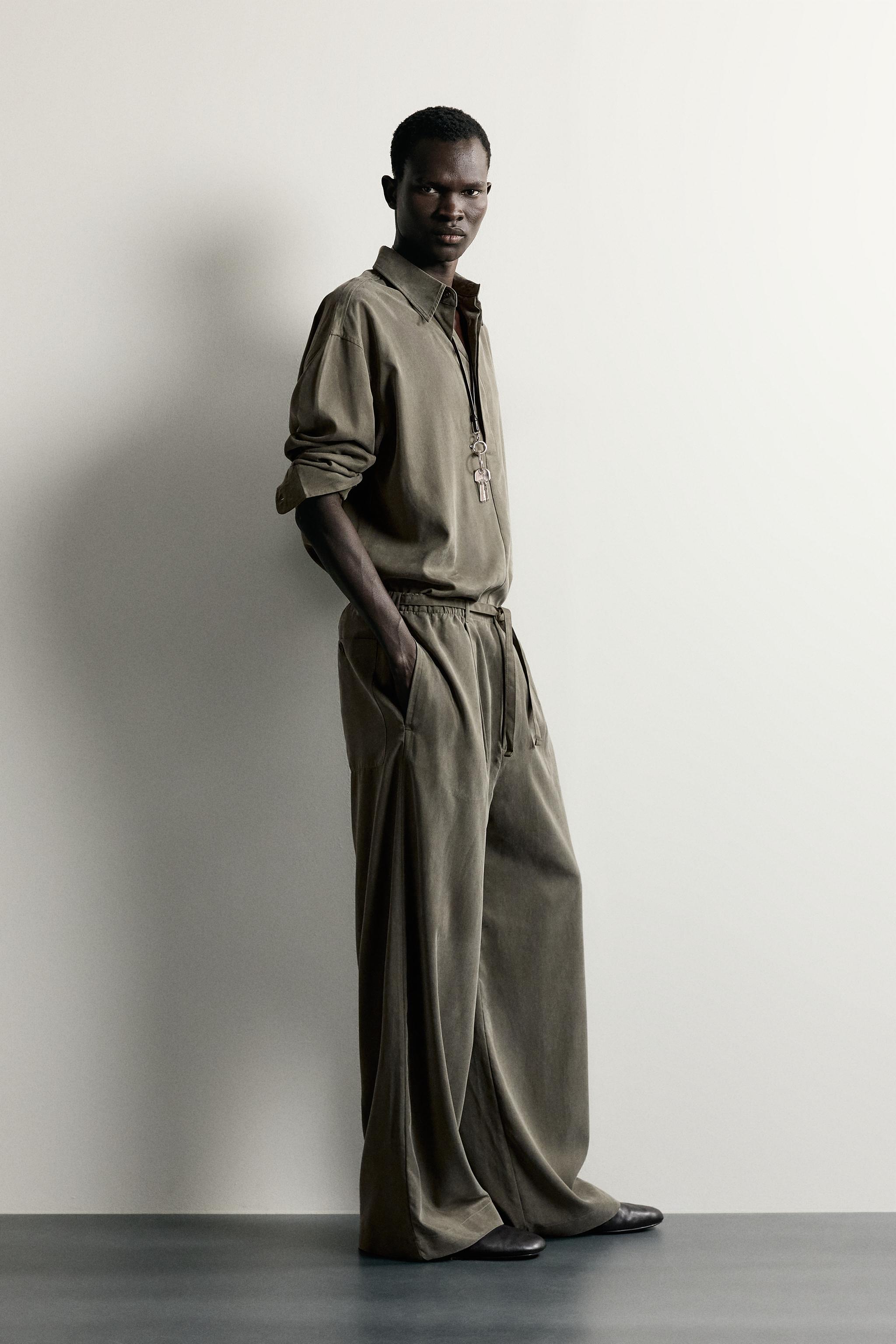 Zara DÖKÜMLÜ RELAXED FIT POLO YAKA T-SHIRT görsel 4