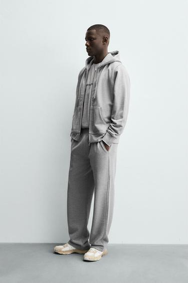 Zara 標準版慢跑長褲 - 斑紋灰色