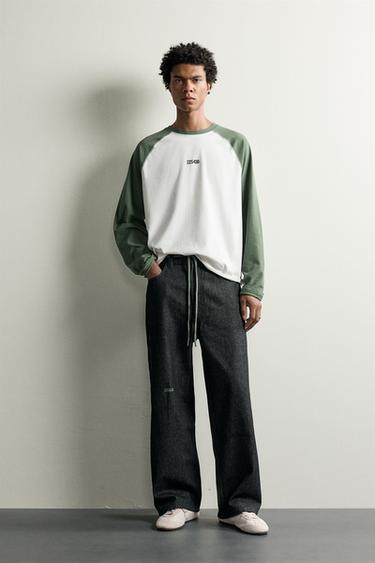 COTTON COLOUR BLOCK T-SHIRT - Ecru by Zara - Image 0