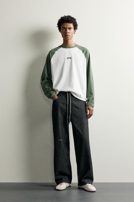 CAMISETA COLOR BLOCK ALGODÓN - Crudo de Zara - Imagen 0