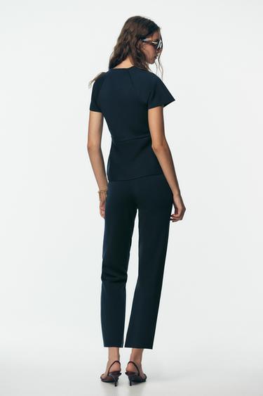 STRAIGHT KNIT TROUSERS - Bleu marine de Zara - Image 2