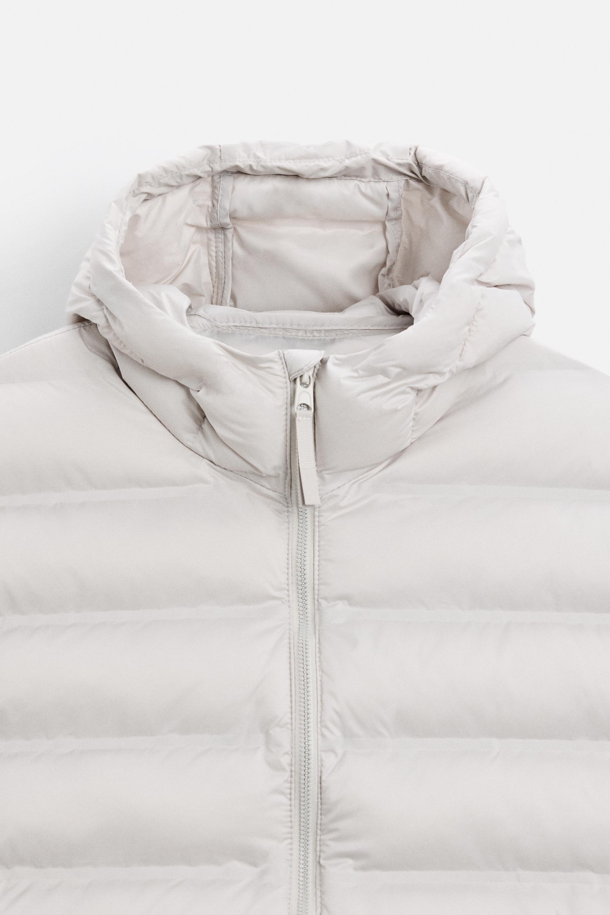 関税負担★ZARA★LIGHTWEIGHT PUFFER JACKET ZARA BNWT 2024. LIGHT KHAKI QUILTED PUFFER JACKET HOODED