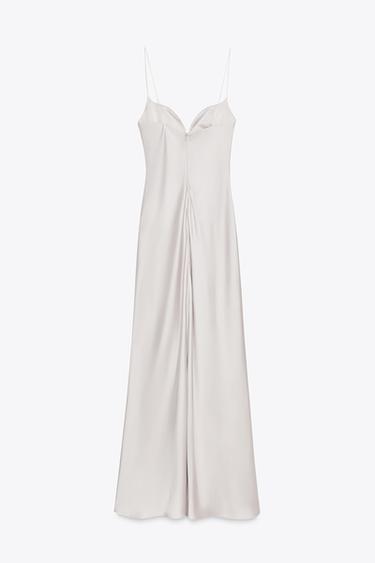 LONG SATIN DRESS - stone by Zara - Image 6