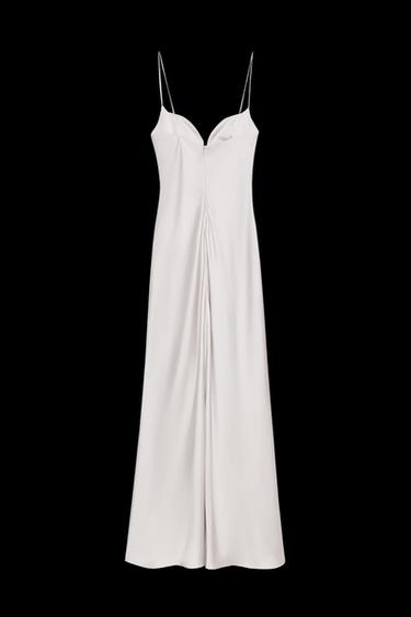 VESTIDO LARGO SATINADO - piedra de Zara