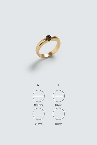 BAGUE MÉTALLIQUE À PIERRE - Or de Zara - Image 3