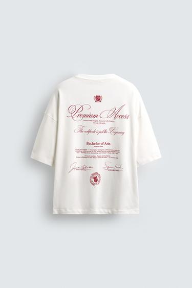 SLOGAN PRINT T-SHIRT - White by Zara - Image 7