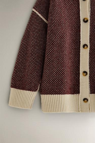 CHRISTMAS WOOL CARDIGAN - Ecru / Red by Zara - Image 2