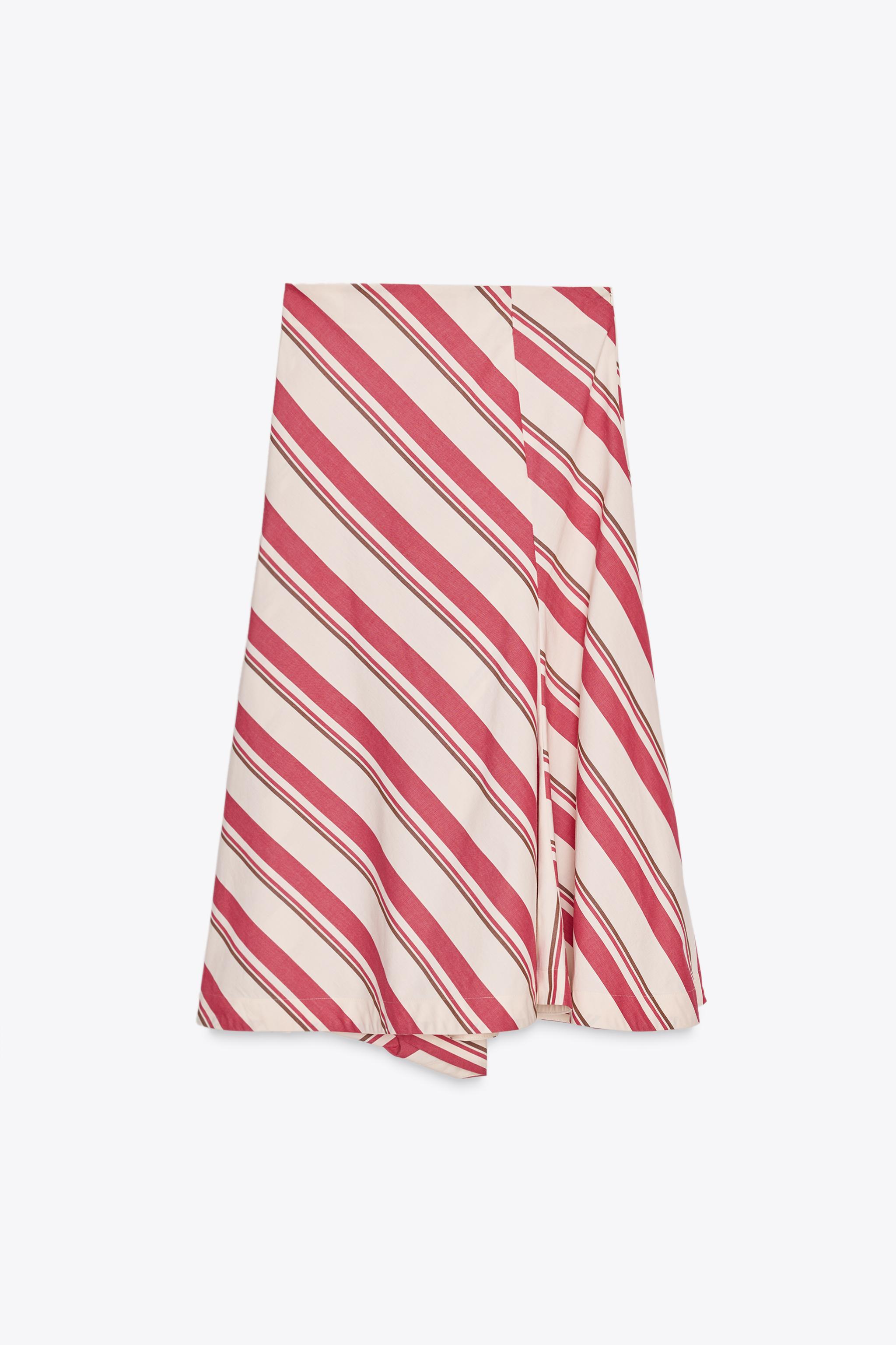 STRIPED ASYMMETRIC SKIRT ZW COLLECTION
