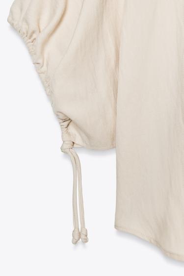 BLOUSE À MANCHES BOUFFANTES ZW COLLECTION - Sable de Zara - Image 7