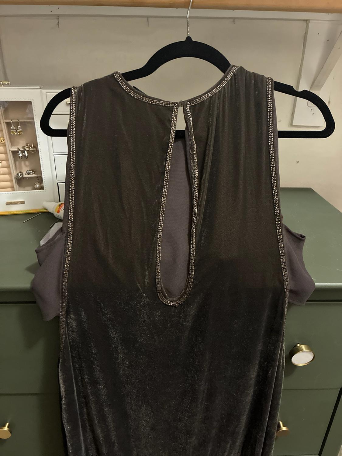 COMBINATION VELVET BEADED FRINGE DRESS - Image 4