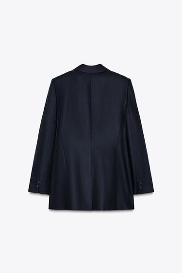 VESTE À BOUTONNAGE CROISÉ ET ÉPAULETTES - Bleu marine de Zara - Image 3